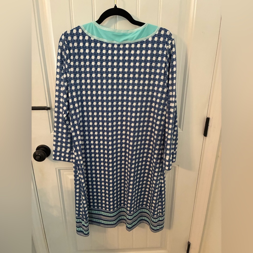 Cabana Life x Talbot’s Blue and White Long Sleeve Dress, XL, EUC, like new! - Picture 3 of 3
